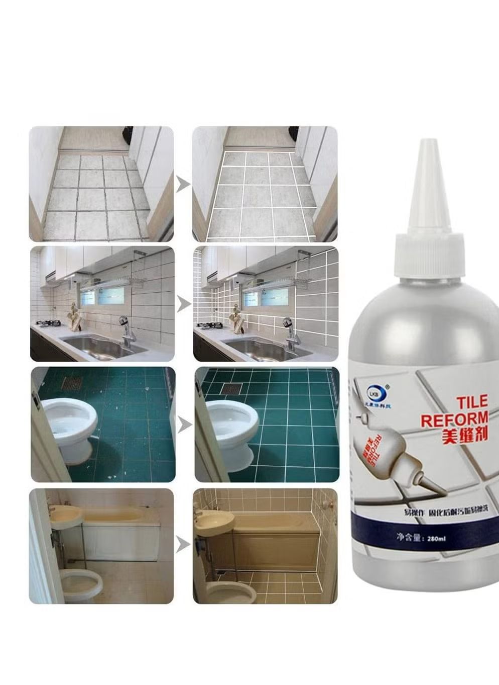 Waterproof Tile Gap Refiller - Bright White Grout Repair Agent