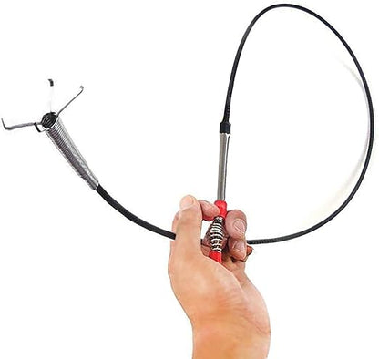 Drain Hair Clog Remover Tool - 24" Flexible Plumbing Snake & Claw Grabber