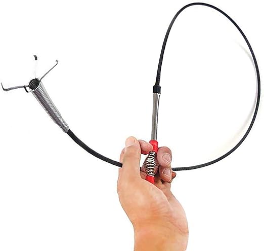 Drain Hair Clog Remover Tool - 24" Flexible Plumbing Snake & Claw Grabber