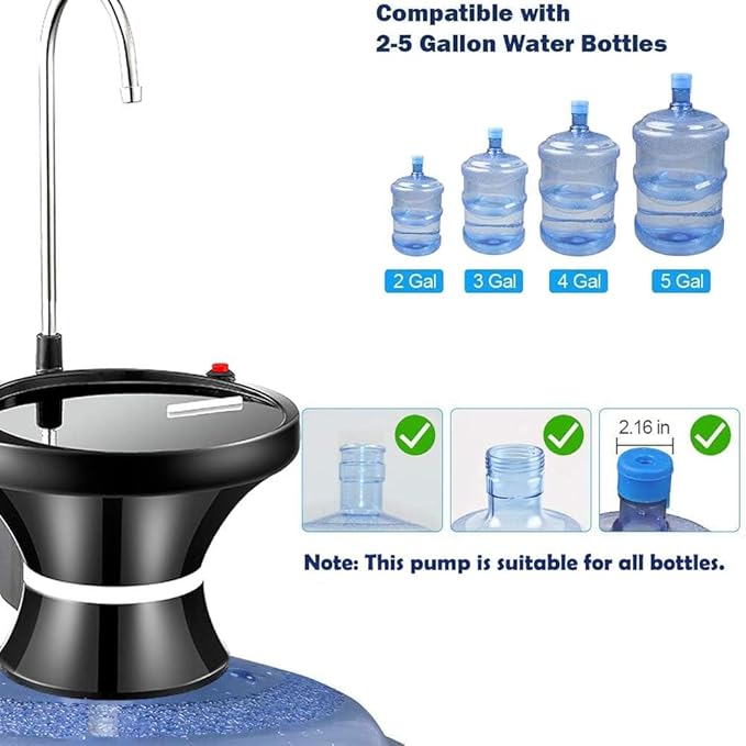 Automatic Electric Water Bottle Pump - BPA-Free 5 Gallon Dispenser | 20-Day Battery