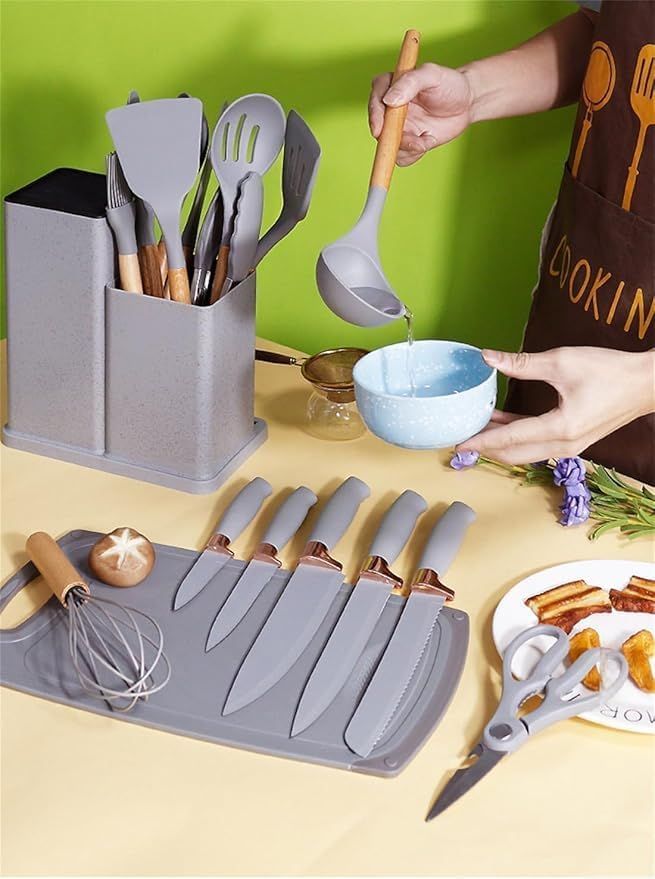 Non-Stick Kitchen Utensil Set - 19pc Dishwasher Safe Cooking Tools