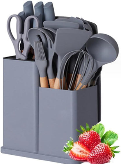 Non-Stick Kitchen Utensil Set - 19pc Dishwasher Safe Cooking Tools
