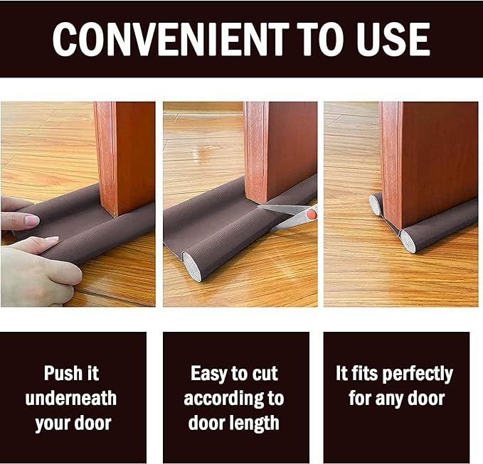Heavy-Duty PVC Door Draft Stopper - Weatherproof Under Door Seal