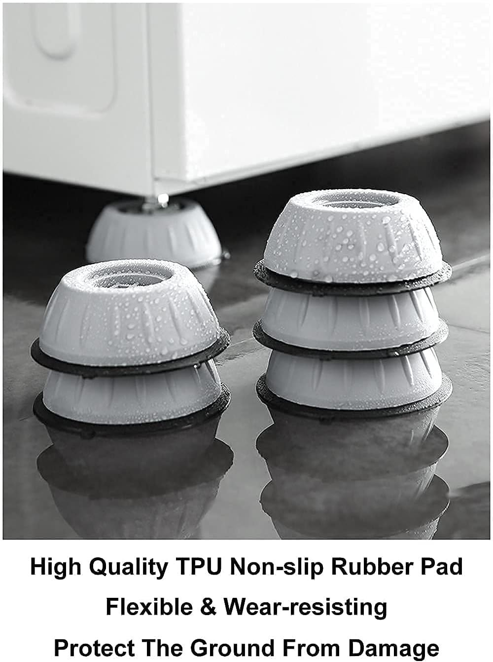 Universal Anti-Slip Washing Machine & Fridge Pads | Noise Reducing Feet