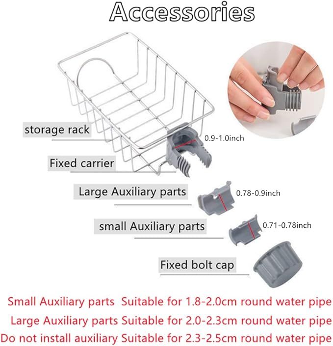 Faucet Sponge Holder & Sink Caddy - Rust-Proof Kitchen Storage Rack